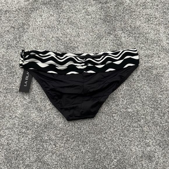 La Blanca Bikini Bottom 6 Swim Resort Coastal Chic Abstract Wave Ruched Classic - Picture 5 of 5